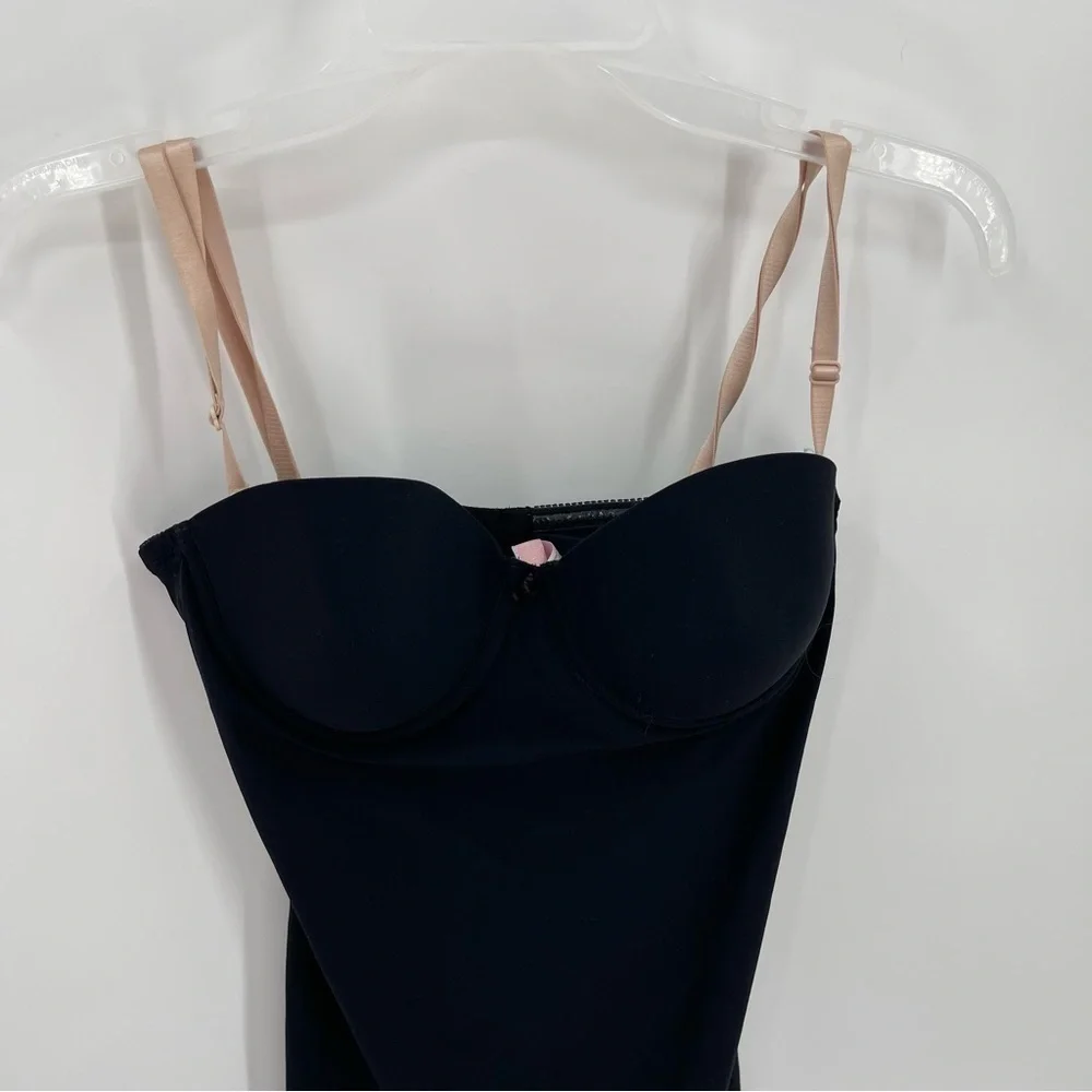 Victoria's Secret Body Shaper slip dress Size 36B Shapewear Black underwire